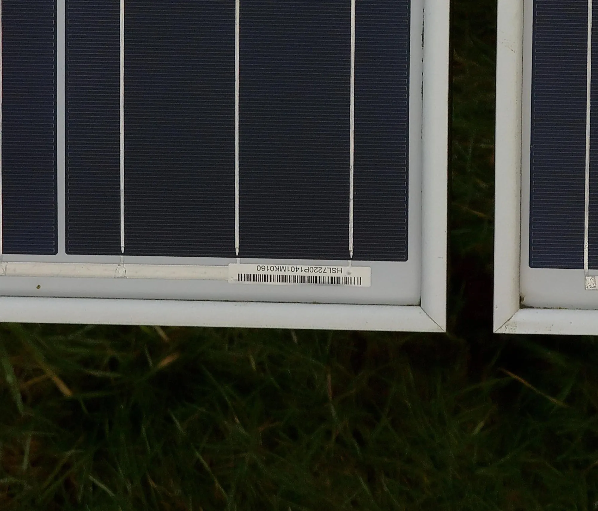 Close-up of serial number label