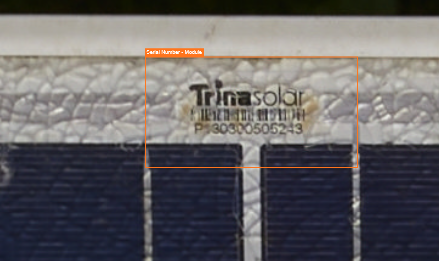 Serial label close-up with module context