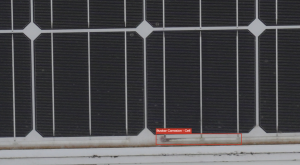 Example of busbar corrosion on an inspected solar panel module | Futurewise Aerial