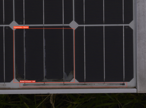 Example of water ingress on an inspected solar panel module | Futurewise Aerial